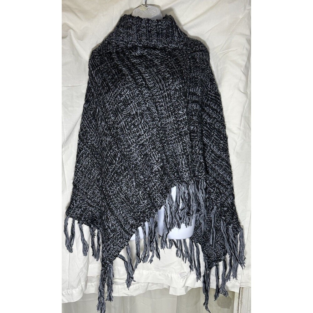 Time and Tru Grey Turtleneck Poncho One Size